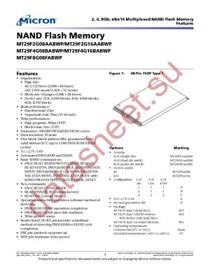 MT29F4G08AAAWP:A TR datasheet  